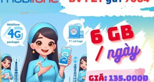 Gói cước FZT MobiFone: Có được 6GB dùng 30 ngày, giá cước 135.000đ/tháng